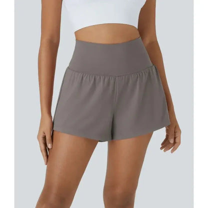 2-i-1 Høytlivs Yogashorts for Hverdag og Trening