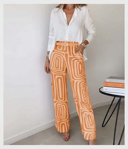 Elegant bukse – med bluse og belte inkludert