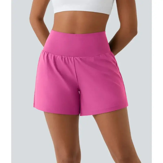 2-i-1 Høytlivs Yogashorts for Hverdag og Trening