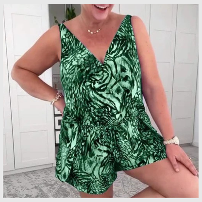 Trykkbar Badebukse Uten Ermer med V-hals – Komfort og Utrolig Stil