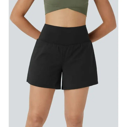 2-i-1 Høytlivs Yogashorts for Hverdag og Trening