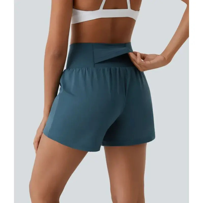 2-i-1 Høytlivs Yogashorts for Hverdag og Trening