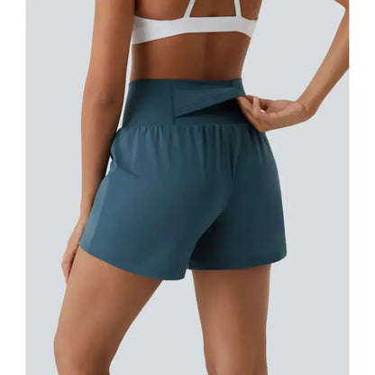 2-i-1 Høytlivs Yogashorts for Hverdag og Trening