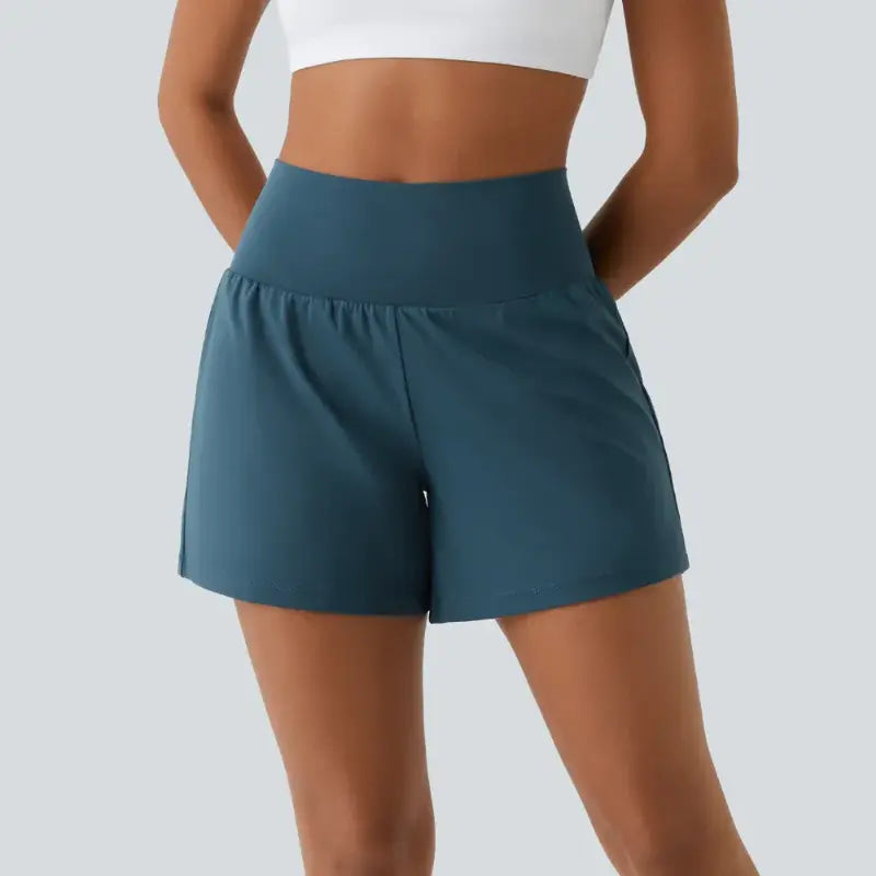 2-i-1 Høytlivs Yogashorts for Hverdag og Trening