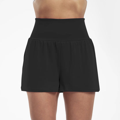 2-i-1 Høytlivs Yogashorts for Hverdag og Trening
