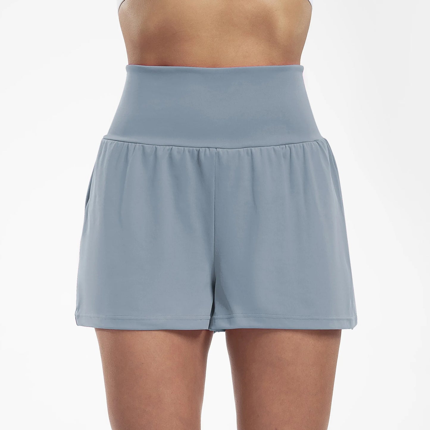 2-i-1 Høytlivs Yogashorts for Hverdag og Trening