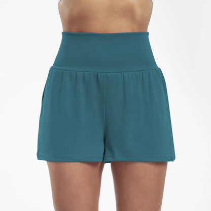 2-i-1 Høytlivs Yogashorts for Hverdag og Trening